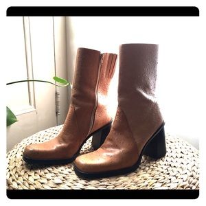 Tan Leather ankle booties